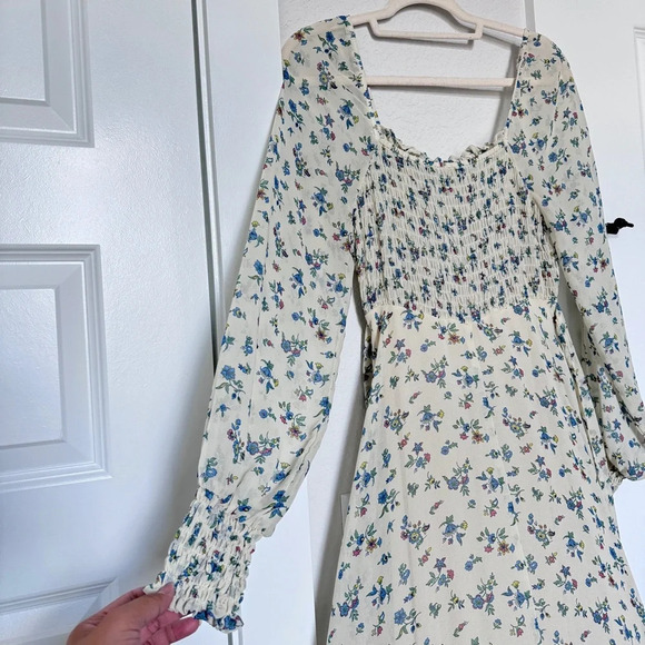 RTR Sweet Baby Jamie Floral Flowy Midi Dress Prairie Cottagecore Boho Garden SzS - Picture 7 of 13